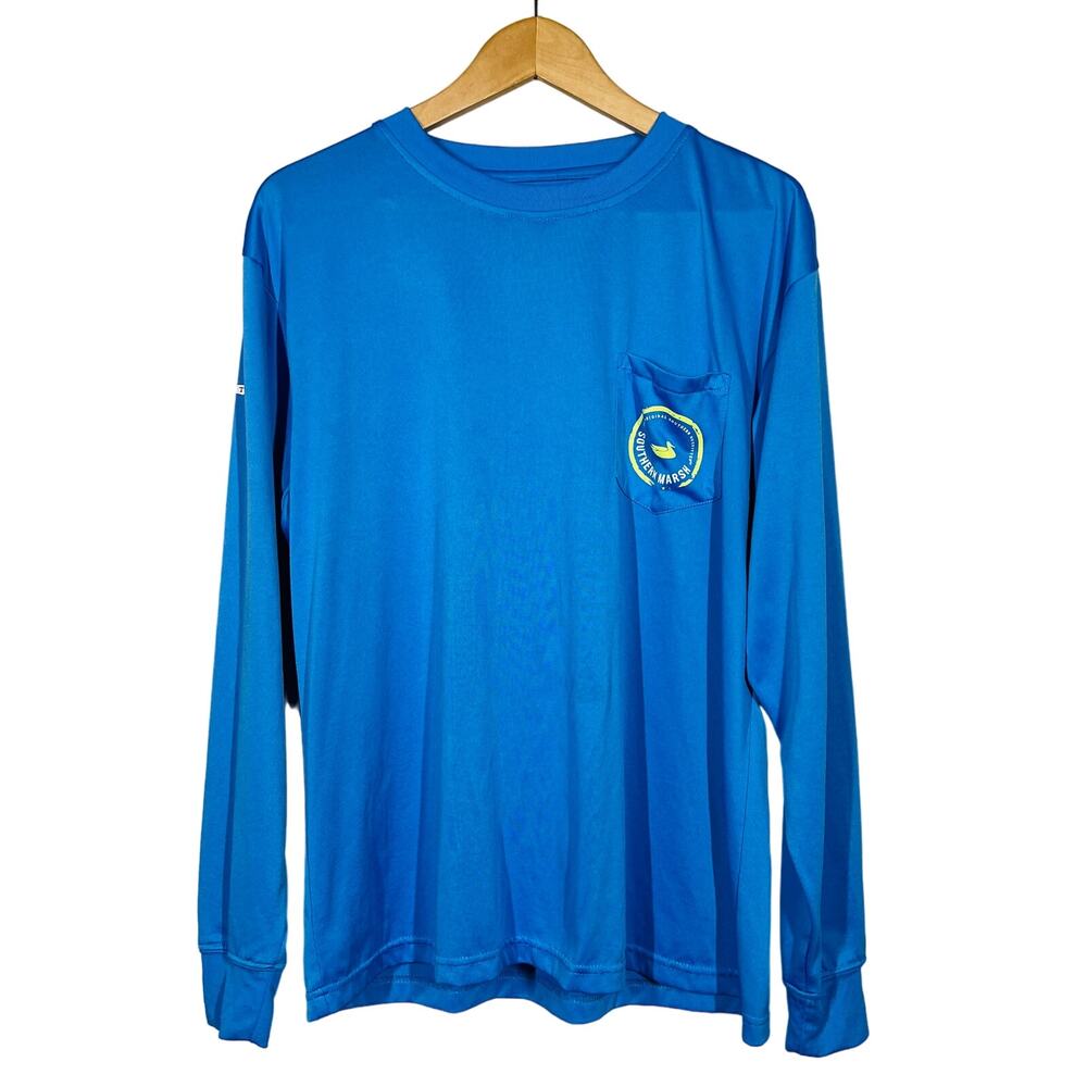 Southern Marsh LS Pocket Tee SPF  Blue Casual Swim Beach Resort - L